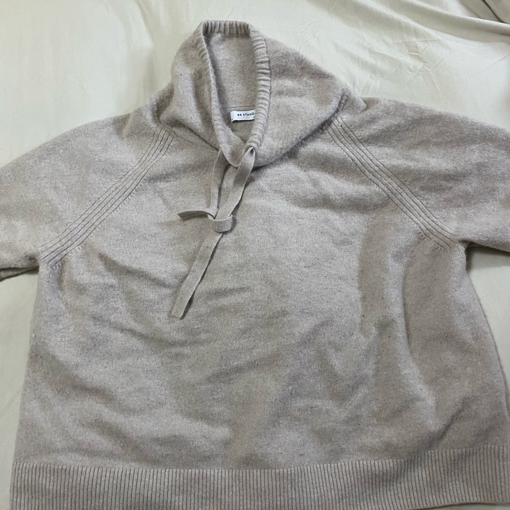 Banana Republic BR Standard 70% Cashmere Funnel Neck Tie Sweater Shirt -  XL